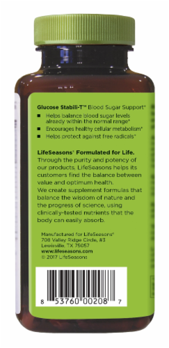 LifeSeasons® Glucose Stabili-T™ Vegetarian Capsules Perspective: back