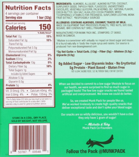 Munk Pack® Keto Almond Butter Coco Chip Granola Bar Perspective: back