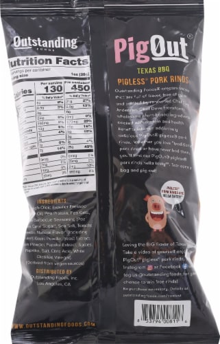 PigOut® Texas BBQ Pigless® Pork Rinds Perspective: back