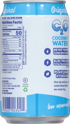 C20® Pure Coconut Water Can Perspective: back