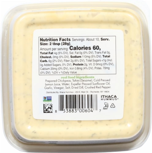 Ithaca Lemon Dill Hummus 10 oz Perspective: back