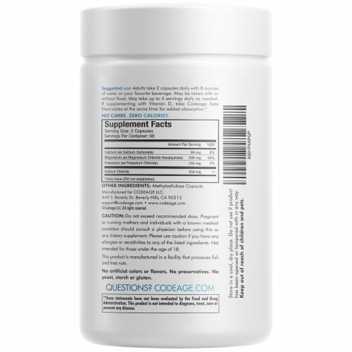 Codeage Keto Electrolytes Dietary Supplement Capsules Perspective: back