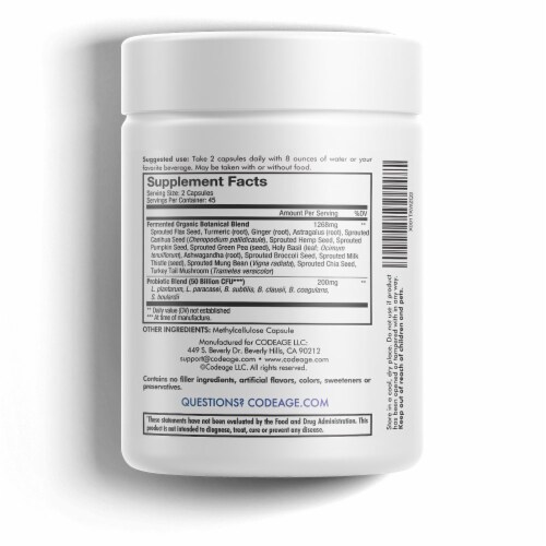 Codeage SBO Probiotic Dietary Supplement Capsules Perspective: back