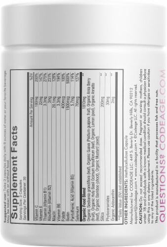 Codeage Beauty Tonic Vitamin Capsules Perspective: back