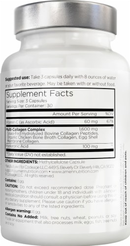 Codeage Amen Collagen Advanced Beauty Nutrition Dietary Supplement Perspective: back