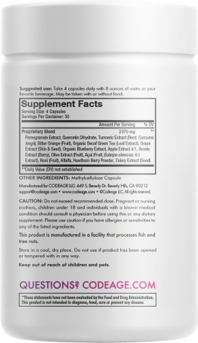 Codeage Polyphenols Broad Spectrum Supplement Capsules Perspective: back