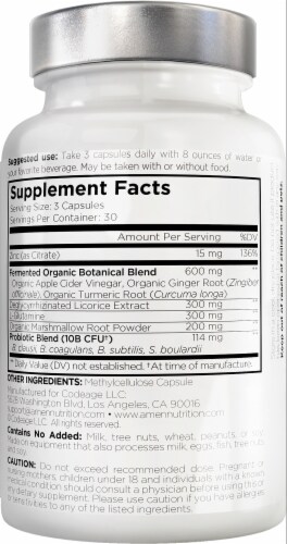 Codeage Amen Leaky Gut Probiotic and Prebiotic Capsules Perspective: back