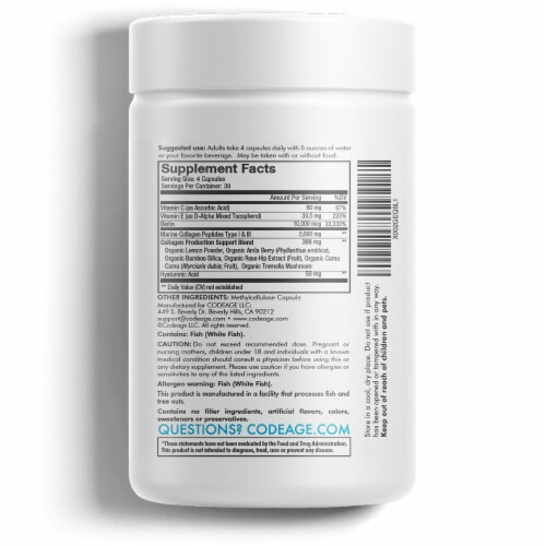 Codeage Biotin Marine Collagen Capsules Perspective: back