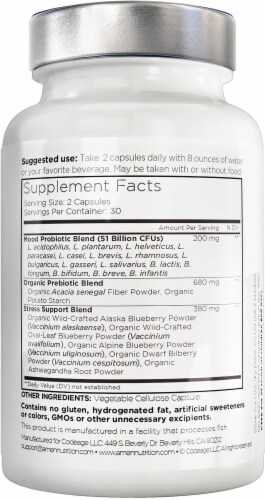 Codeage Advanced Gut-Brain Nutrition Amen Mood Probiotic Whole Food Dietary Supplement Perspective: back