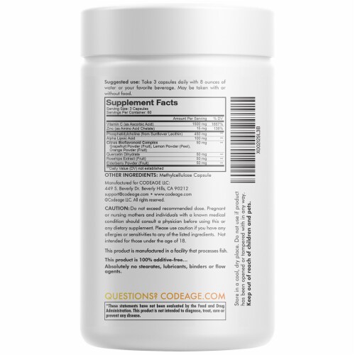 Codeage Liposomal Vitamin C Capsules 1500mg Perspective: back