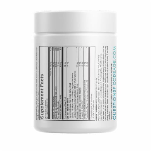 Codeage All Seasons Clearhead Immune Support Vegan Capsules Perspective: back