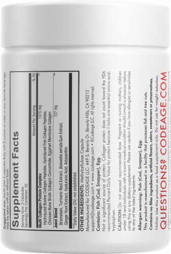 Codeage Hydrolized Multi Collagen Protein Joint Dietary Supplement Perspective: back