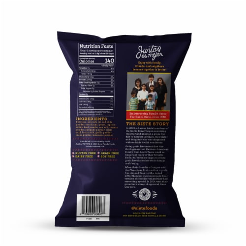 Siete® Fuego Kettle Potato Chips Perspective: back