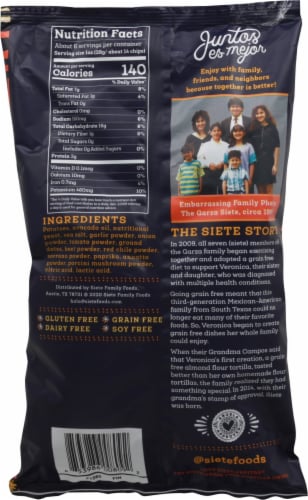 Siete Dairy Free Queso Kettle Cooked Potato Chips Perspective: back