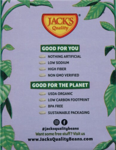Jacks Quality® Organic Low Sodium Butter Beans Perspective: back