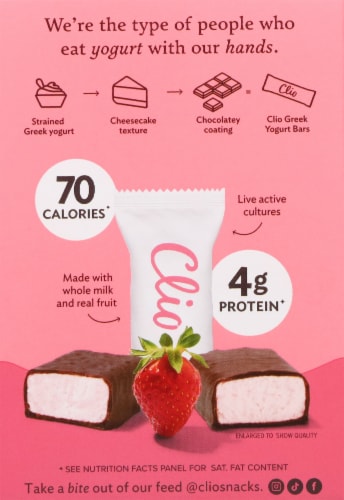 Clio® Dark Chocolate Covered Greek Yogurt Minis - Strawberry Perspective: back