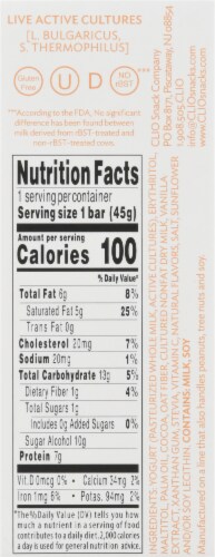 Vanilla Less Sugar Yogart Bar Perspective: back