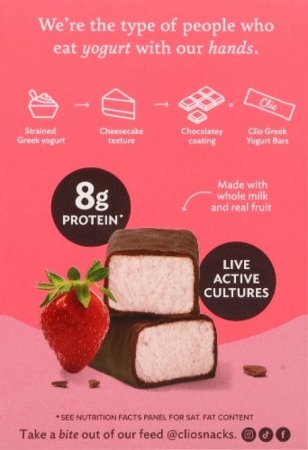 Clio® Dark Chocolate Strawberry Greek Yogurt Bars