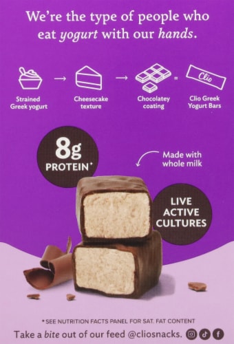 Clio® Chocolate Greek Yogurt Bars Perspective: back