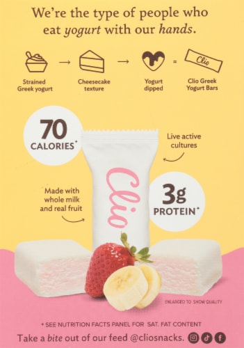 Clio® Strawberry Banana Mini Greek Yogurt Bars Perspective: back