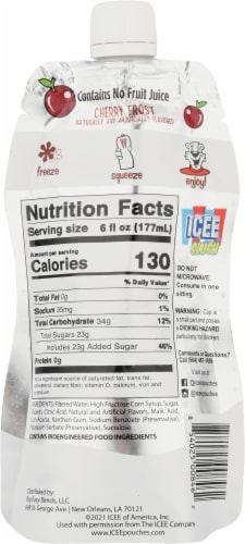 ICEE® Slush Cherry Frost Pouch Drink Perspective: back