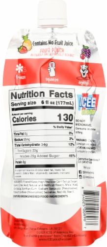 ICEE® Slush Fruit Punch Pouch Drink Perspective: back