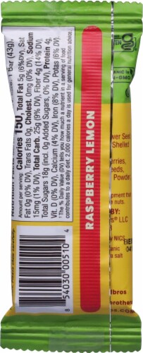 Bearded Brothers Radical Raspberry Lemon Energy Bar Perspective: back