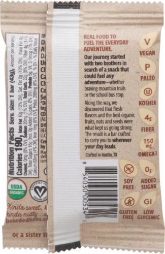 Bearded Brothers Almond Butter Chocolate Energy Bar Perspective: back
