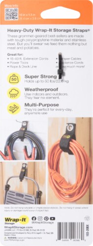 Wrap-It® Storage Heavy-Duty Black Storage Straps Perspective: back