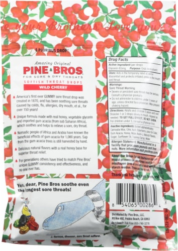 Pine Bros® Wild Cherry Throat Cough Drops Perspective: back