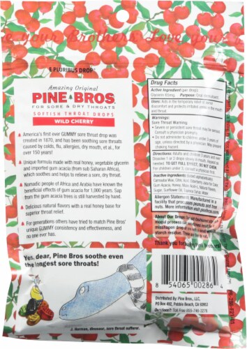 Pine Bros® Wild Cherry Throat Cough Drops Perspective: back