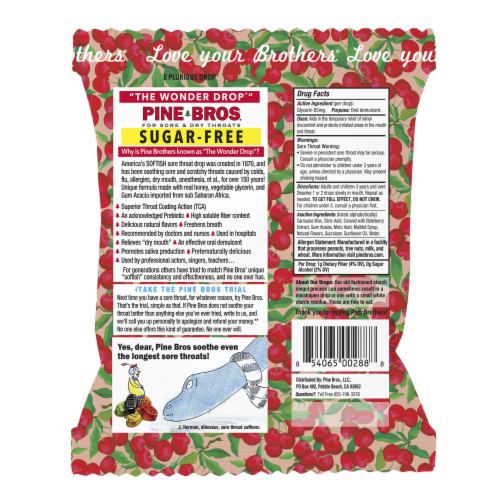 Pine Bros® Wild Cherry Sugar Free Throat Drops™ Perspective: back