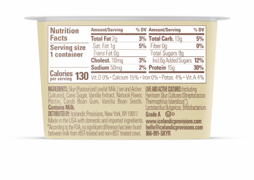 Icelandic Provisions Vanilla Skyr Yogurt Perspective: back
