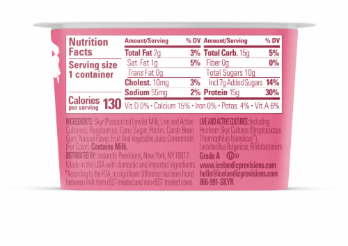 Icelandic Provisions Raspberry Skyr Yogurt Cup Perspective: back