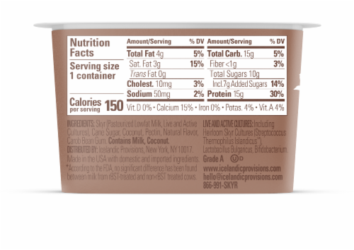 Icelandic Provisions Coconut Skyr Yogurt Cup Perspective: back