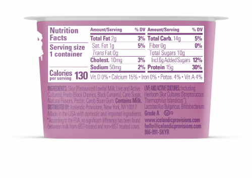 Icelandic Provisions Cherry Black Currant Skyr Yogurt Cup Perspective: back