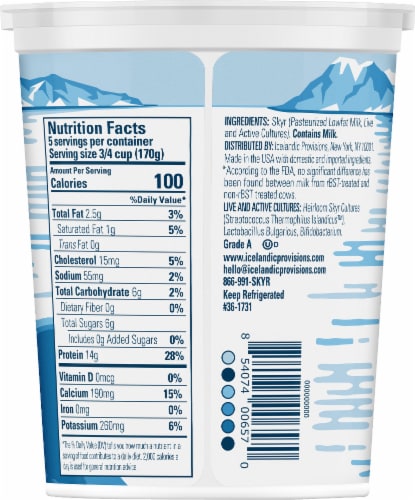 Icelandic Provisions Low Fat Plain Skyr Icelandic Yogurt