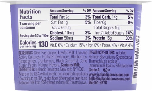 Icelandic Provisions Berry Medley Thick & Creamy Skyr Perspective: back