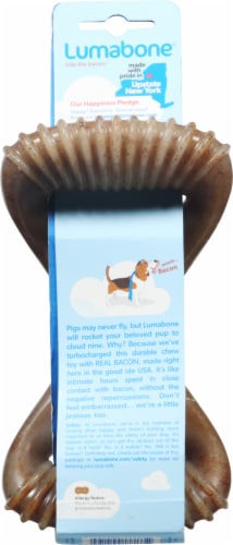 Lumabone Medium Bacon Flavor Dental Chew Perspective: back