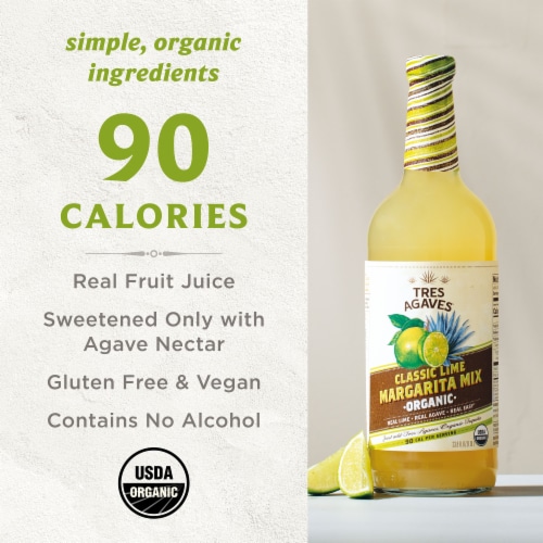 Tres Agaves® Organic California Lime Margarita Mix Perspective: back
