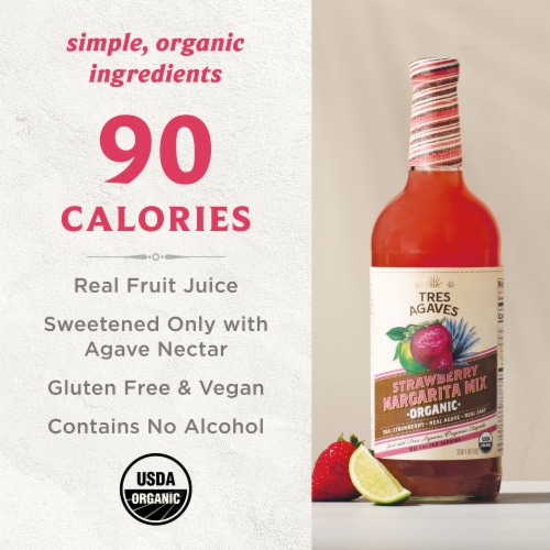 Tres Agaves® Organic Strawberry Daiquiri & Margarita Mix Perspective: back