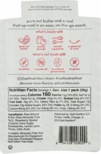 Split® Nutrition Almond Butter & Strawberry Snack Perspective: back
