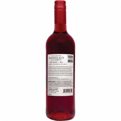 Chevalier du Grand Robert Clairet Rose Wine Perspective: back