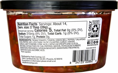 Fresh Cravings® Medium Pico De Gallo Salsa Perspective: back
