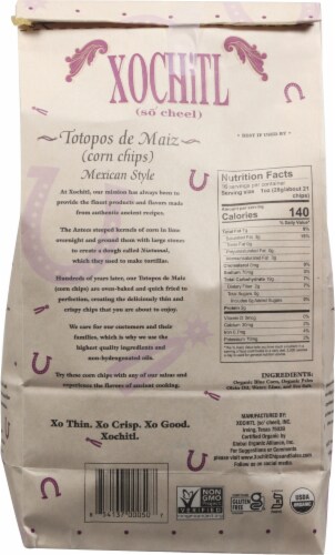 Xochitl Organic Blue Tortilla Chips Perspective: back