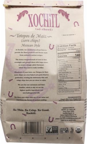 Xochitl Organic Blue Tortilla Chips Perspective: back