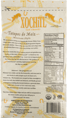 Xochitl® Organic White Corn Chips Perspective: back