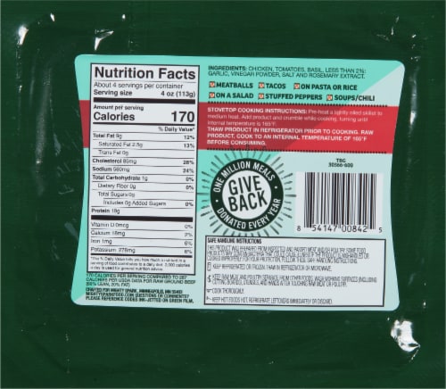 Mighty Spark Food Co. Ground Fresh Chicken Perspective: back