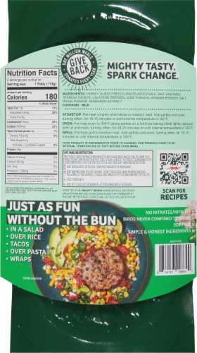 Mighty Spark® All Natural Queso Fresco & Jalapeno Turkey Patties Perspective: back