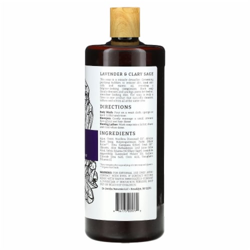 DR. JACOBS NATURALS 32  FL OZ. CASTILE SOAP - CHARCOAL Perspective: back